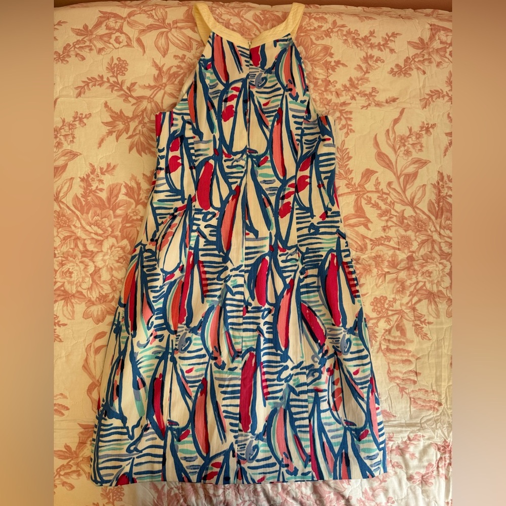 Halter style Lilly Pulitzer sailboat dress. - Picture 3 of 3